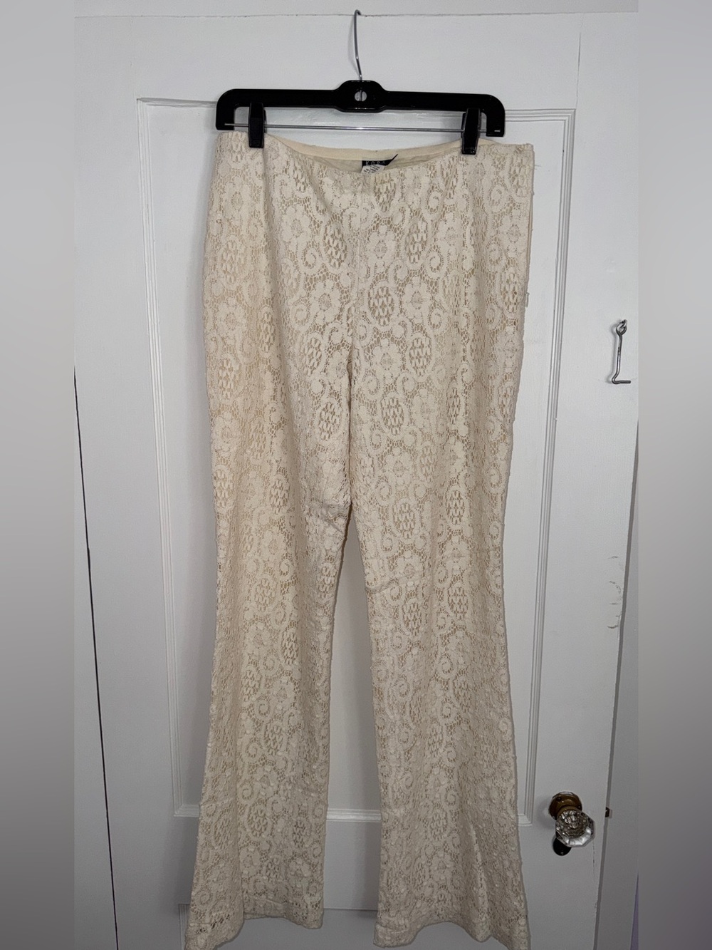KORS Michael Kors Cream Lace Boot-Cut Pants
